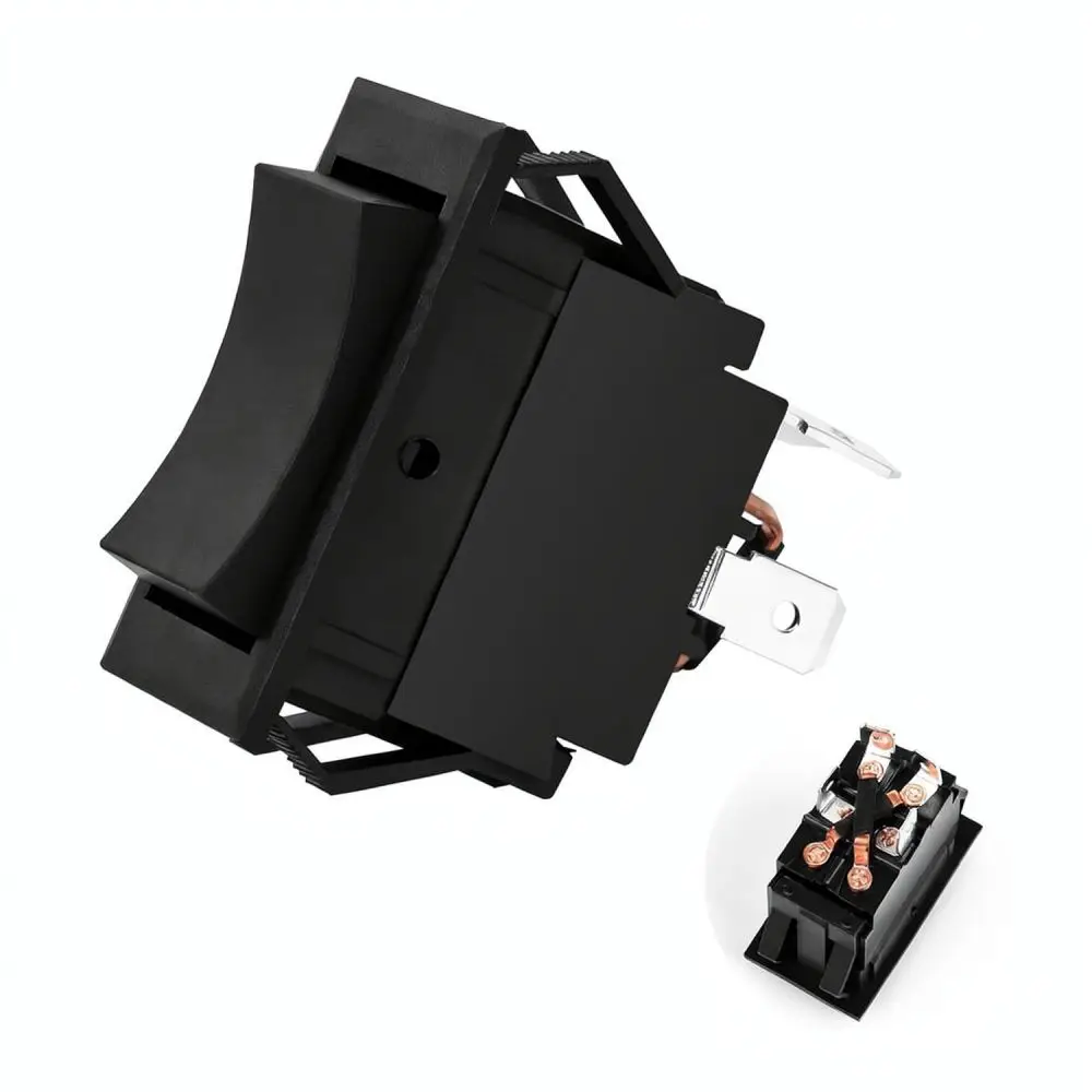 Industrial Electrical Rocker Switch KCD2 7 203 Boat Style Momentary DC For Automotive Modification Panel Toggle Equipment