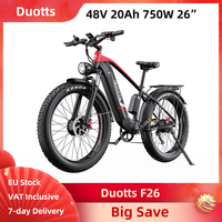 DUOTTS F26 Electric Bike 48V 20Ah Battery 750W Dual Motor 26 Inch Fat Tires 960Wh SUV E-bike Hydraulic Disc Brake Shock Absorber