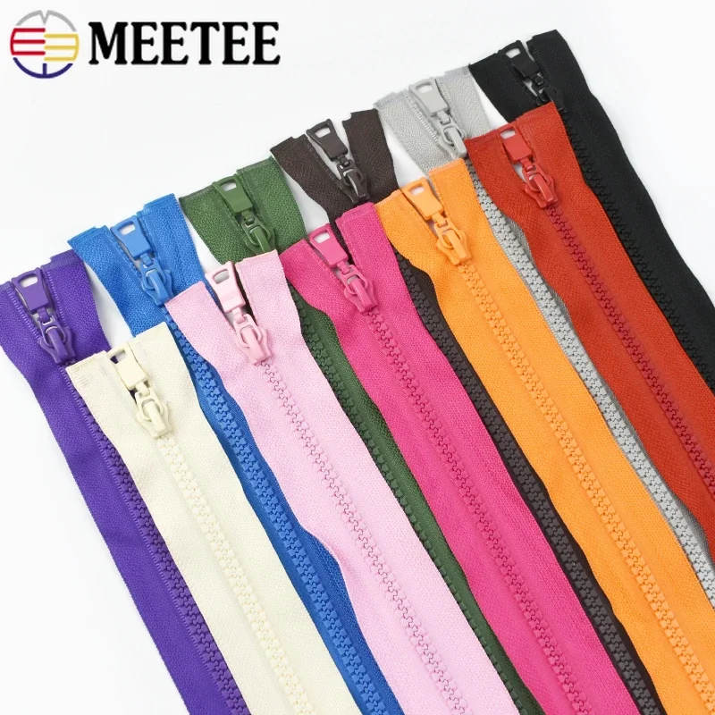 Meetee 5Pcs 5# 30-90cm Resin Zippers Bags Pocket Open-End Zip Jacket Garment Decor Zips Repair Kit DIY Tailor Crafts Accessories