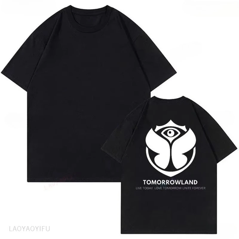 2026 Music Electric Syllabic Wear Around The Disco Clothes Pure Cotton Man Women T-shirt Round Collar Tops