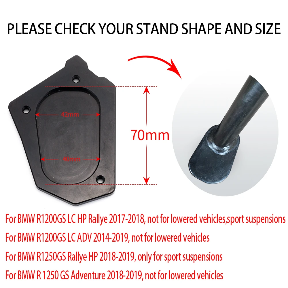 R1250GS Adv For BMW R 1250 GS Adventure 2018 2022 Motorcycle Kickstand Side Stand Enlarger Extension Plate R1250GSA R1250 GSA HP