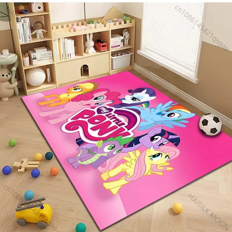 15 Sizes My Little Pony Logo Rug Carpet for Living Room Children Bedroom Mat Sofa Doormat Floor Rug Home Decor Anti-Slip Mat