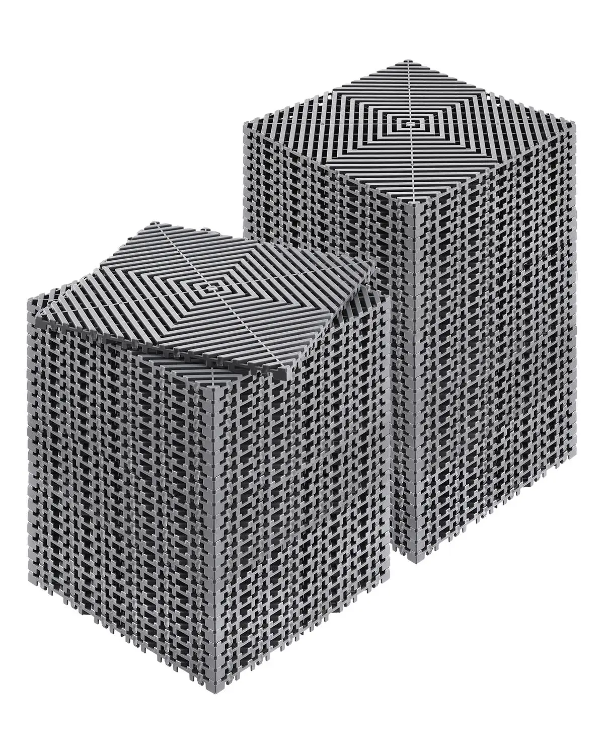 

55 Pcs Modular Interlocking Drainage Mat 12x12 Inch Non Slip PP Floor Tiles for Shower for garage Garden Kitchen Outdoor Gray