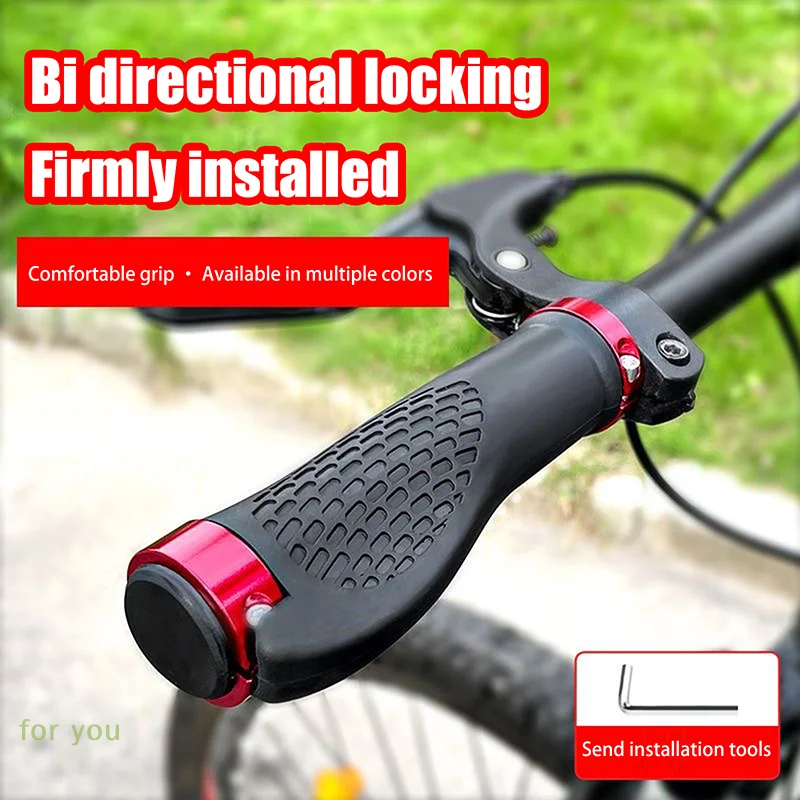 

[Xe]Bicycle Grips Soft Rubber For Mountain Bike Shockproof Anti-Slip Handlebar Cover Lock On Ergonomic Cycling Handle Bar Parts