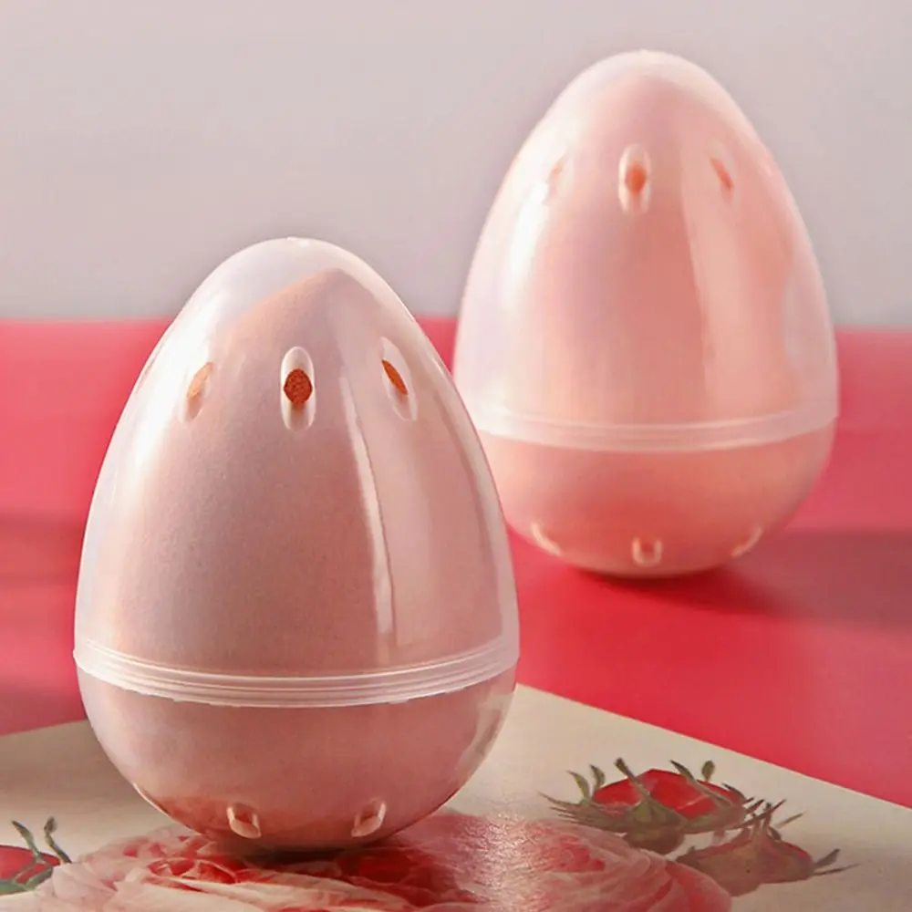 Organizzatore Trasparente per Spugnette da Trucco, Ovale con Foro, Porta Accessori di Bellezza, Copertura Antipolvere, Scatola per Strumenti di Makeup