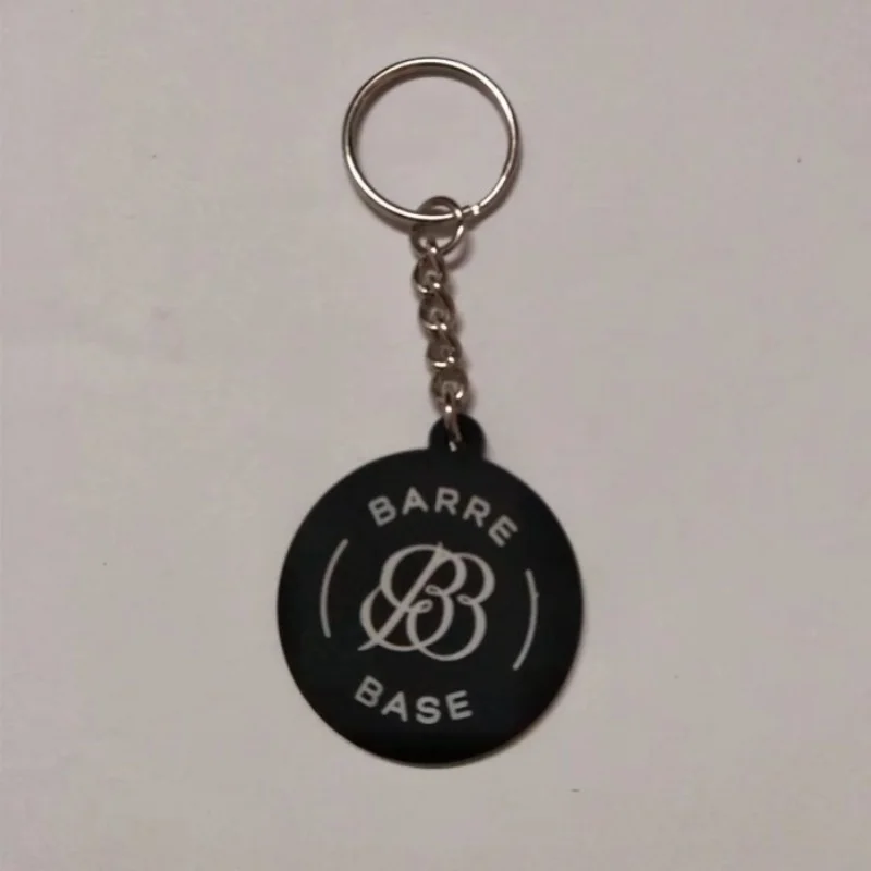 Customized Black Rubber Keychain Backside Blank Pendant Key Holder Accessories Wholesale Free Shipping