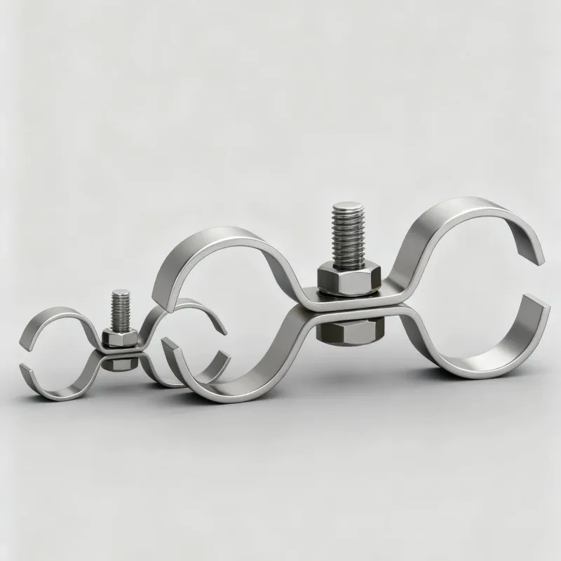 304 Stainless Steel M-Type Double Pipe Clamp Cable Fixing  Heavy Duty Double Tube Saddle Clip, Corrosion Resistant Fastener