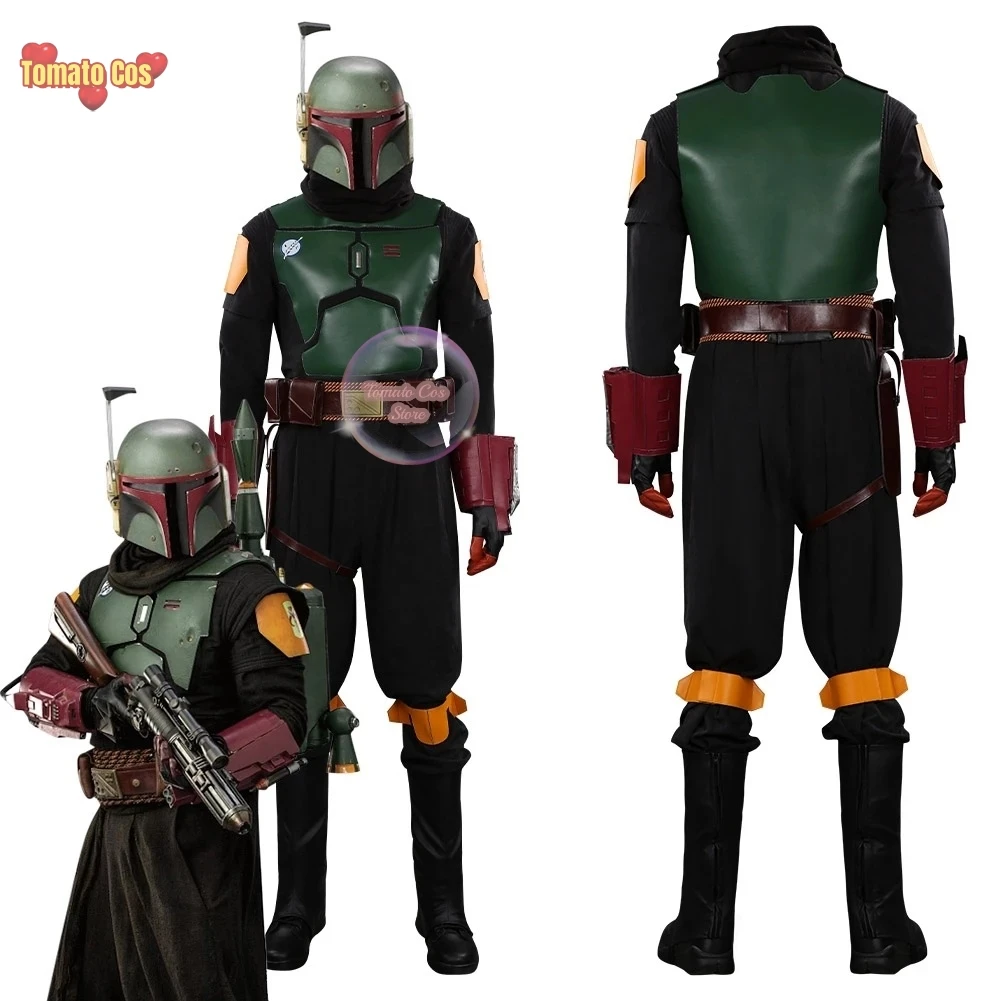 

Boba Fett Cosplay Fantasia Costume Disguise For Men Adult Top Pants Vest Halloween Carnival May the Force Festival Roleplay Suit