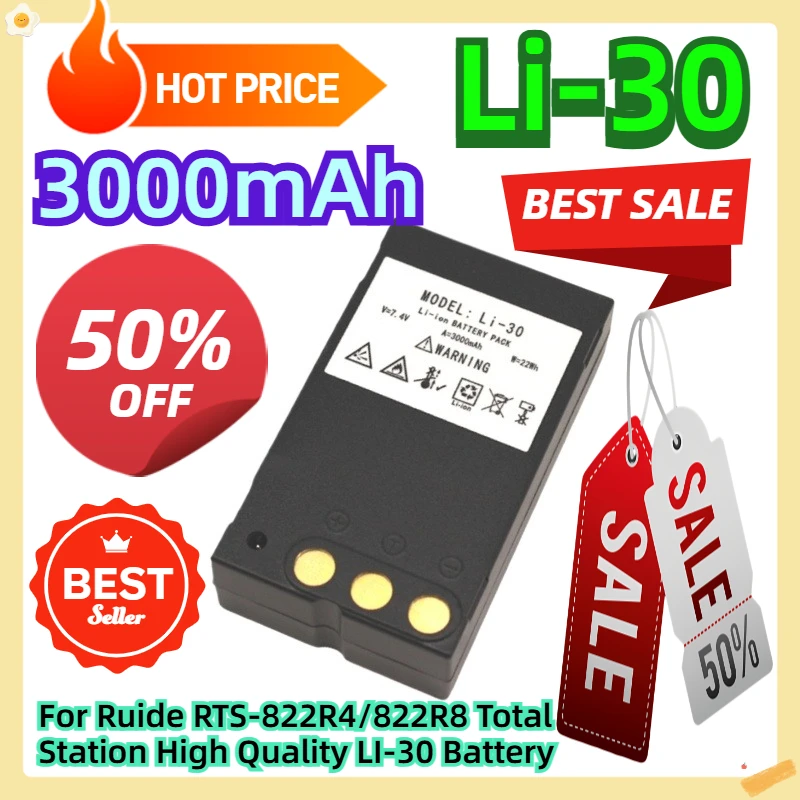 

For Ruide RTS-822R4/822R8 Total Station High Quality LI-30 Battery 7.4V 3000mAh