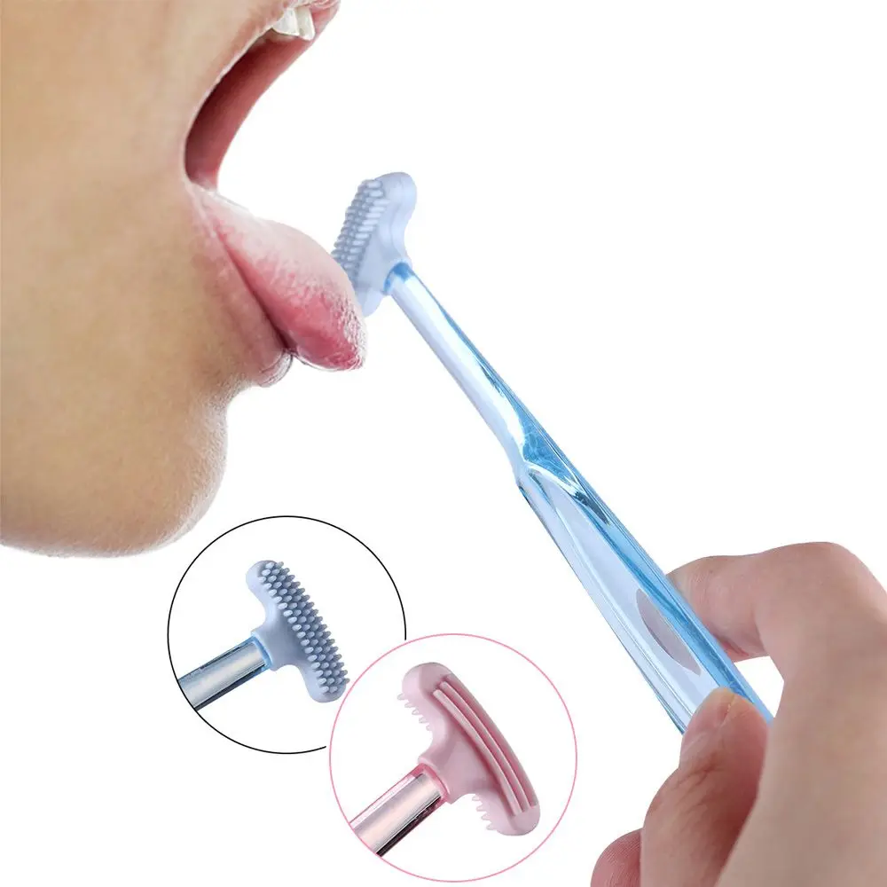 Soft Silicone Tongue Scraper Double sided Tongue Cleaner Brush Oral Clean Hygiene Cleaning Bad Breath Dental Health Care Tool