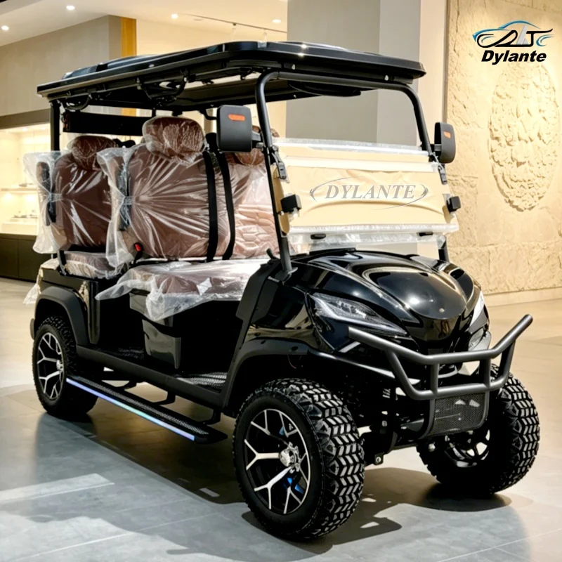 2026 Dylante High-End Popular Model 4-Seater Luxury Solar Off-Road Golf Cart with Sound System and Starlight Headliner