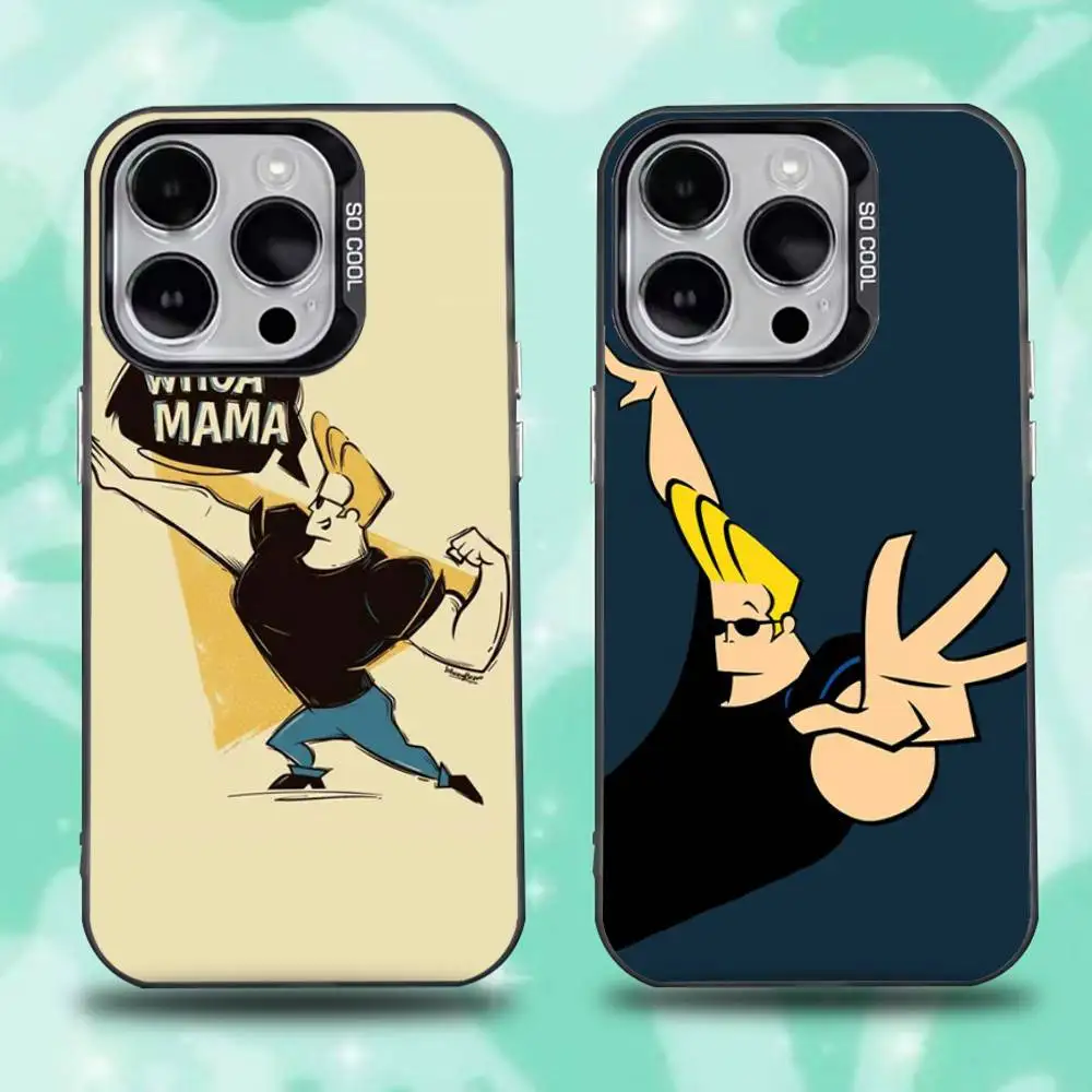 

Johnny Bravo anime Phone Case For iPhone 16,15,14,13,12,11,Mini,Pro,E,SE4,XS,MAX Black Candy Matte Cover