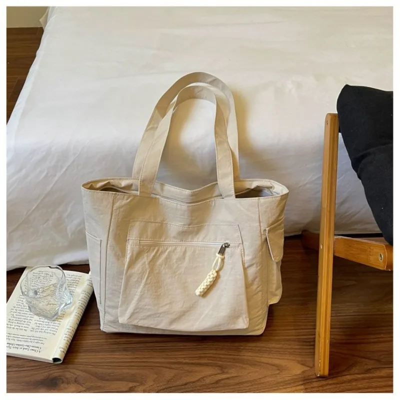 CEEKAY Nylon-Tragetasche mit Reißverschlussfach vorne, Seilanhänger, Tragegriff, vielseitig einsetzbar, für den täglichen Gebrauch, lässig, große Kapazität, Damenhandtasche – Detail 25