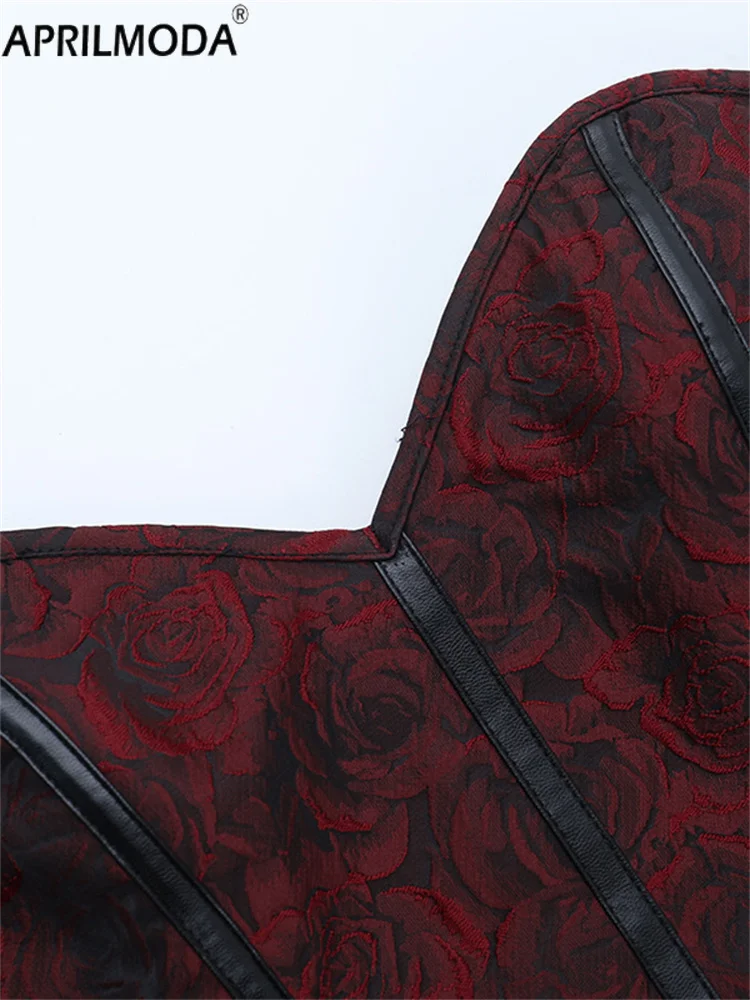 Red Black Punk Vintage Steampunk Overbust Corset Retro Gothic Clothing Strapless Lace Subculture Women Clubwear Bustiyer Corset