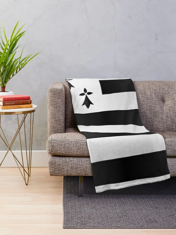 Drapeau Breton Throw Blanket throw and blanket from fluff double summer blanket extra large blanket