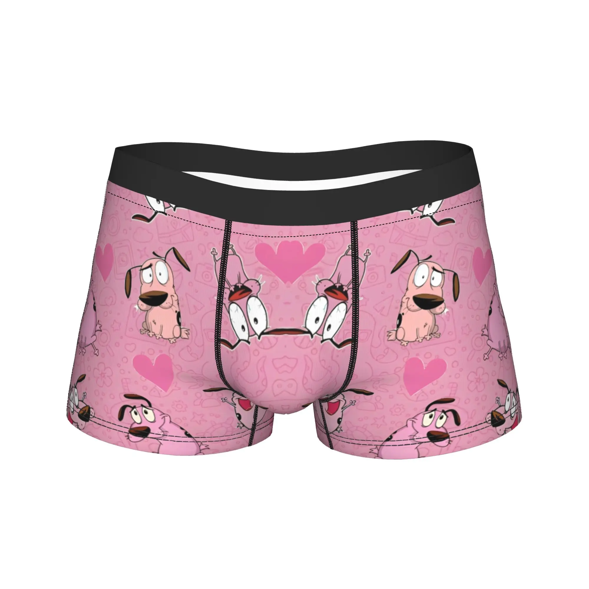 Cowardly Dog Courage Underwear – sous-vêtements sexy et doux, caleçon boxer personnalisé pour homme, pochette 3D, short boxer grande taille
