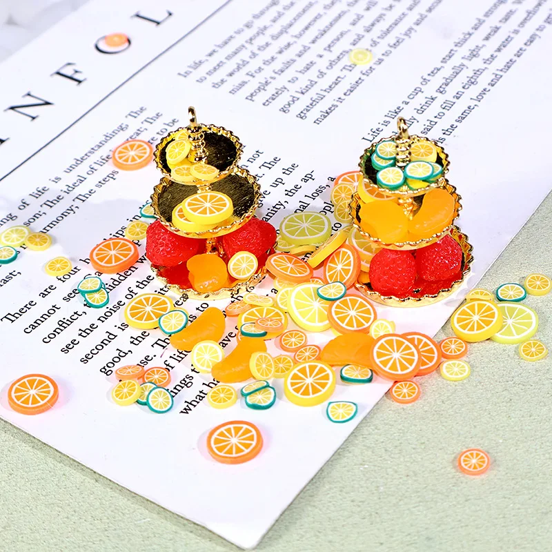 

Best Miniature Simulation Three-Layer Fruit Plate Set Model OrnamentsdiyHandmade Finish Fruit Platter Strawberry Orange