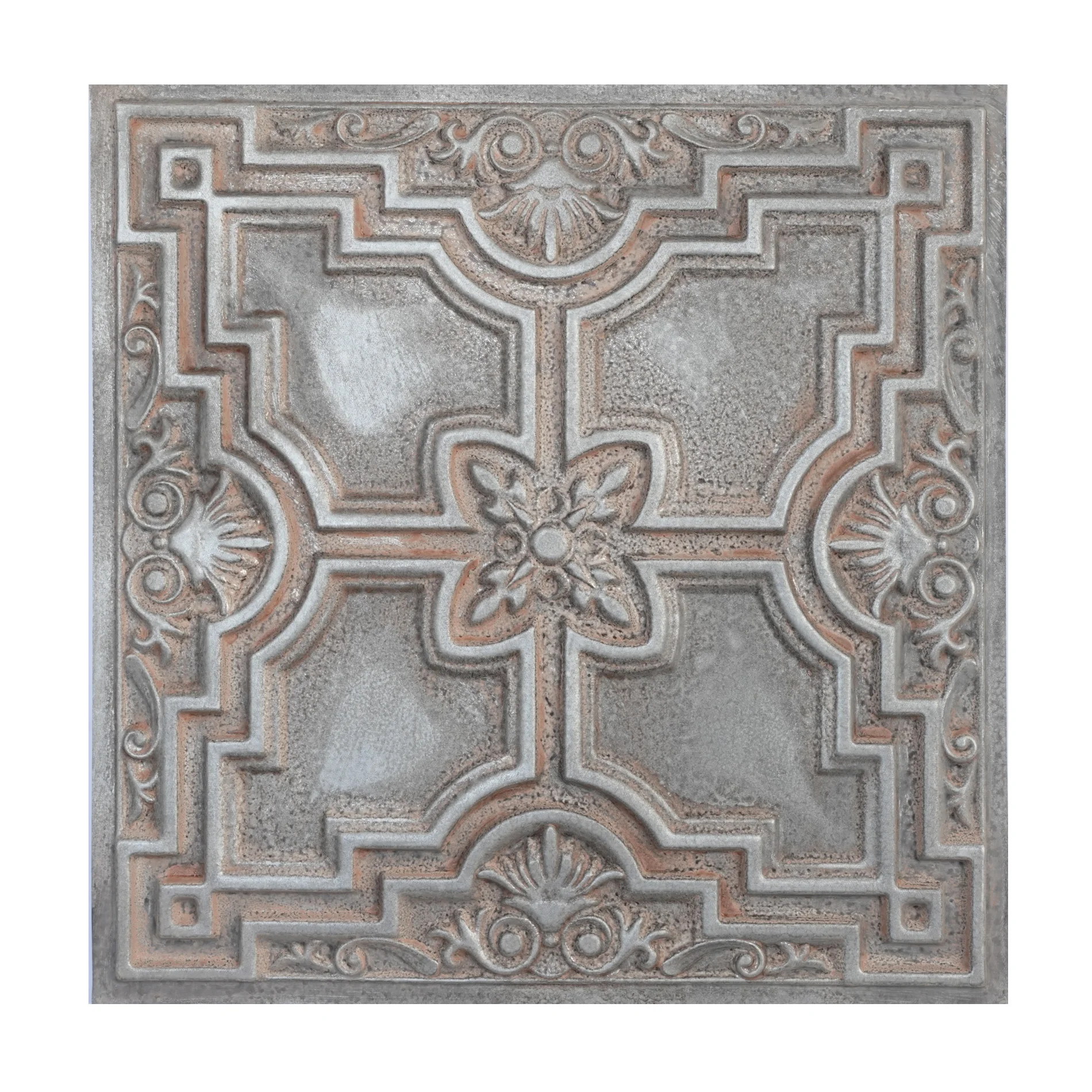 

Ceiling Tile,Lightweight Oriental Wall Panels Plastic Square Wall Décor 24x24 for Cafe 10pcs/lot PL16 Weathered iron