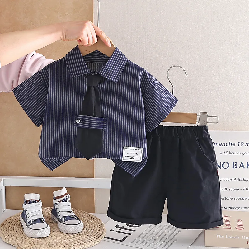 New Summer Baby Clothes Suit Children Boys Fashion Shirt Shorts 2Pcs/Sets Kids Outfits Toddler Casual Costume Infant Tracksuits