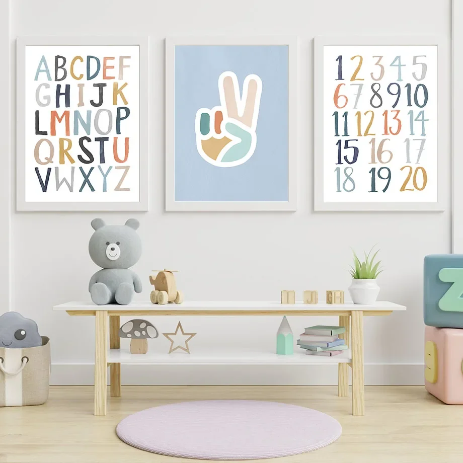 

Nordic Style Cartoon Mountain Sun Rainbow Tree Wall Art Canvas Baby Kids Room Decor Nursery Posters And Prints