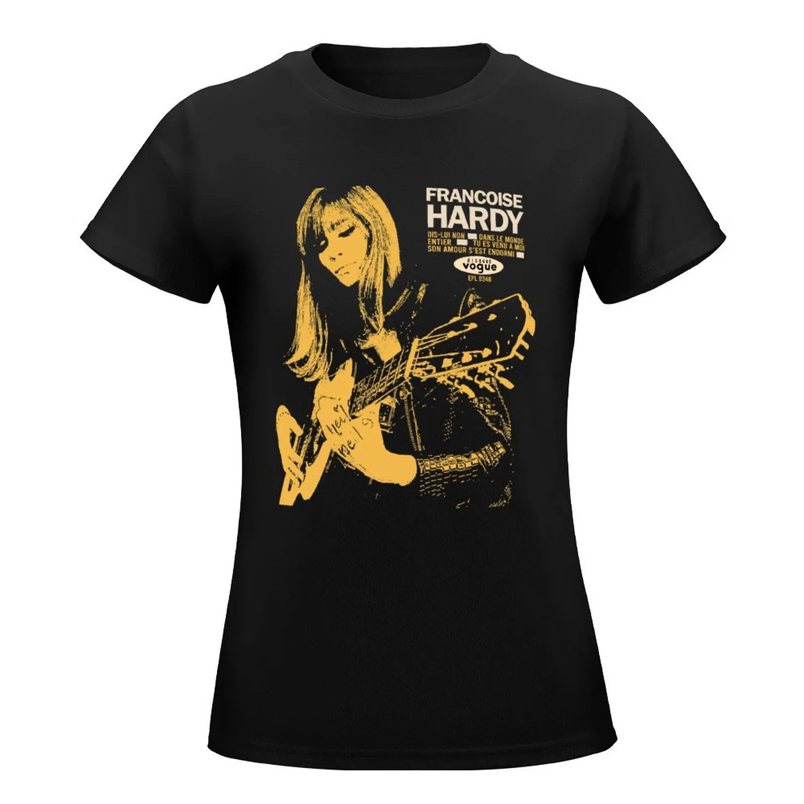 Guitar Girl Retro Hardys T-Shirt blacks korean fashion Top Women