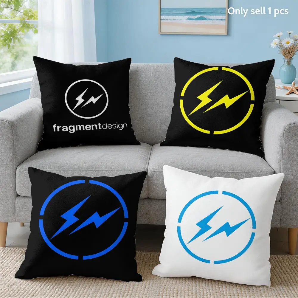 Lightning F-Fragment D-Design Cushion Cover Soft Short Plush Throw Pillow Cover Hidden Zipper Cutecore Sofa Bedroom Home Decor