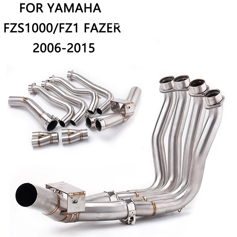 Full Exhaust Pipe System Motorcycle Muffler High Quality Middle Front Header Tube FOR YAMAHA FZS1000 FZ1 FAZER 2006-2015