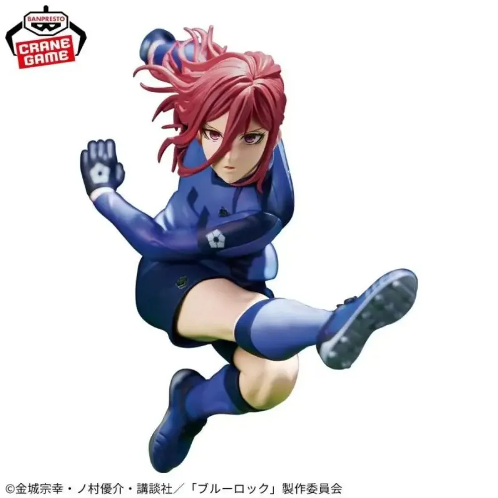 Em estoque bandai original genuíno tv anime blue rock chigiri hyoma 16cm banpresto coleções modelo brinquedos figuras de prisão azul presente