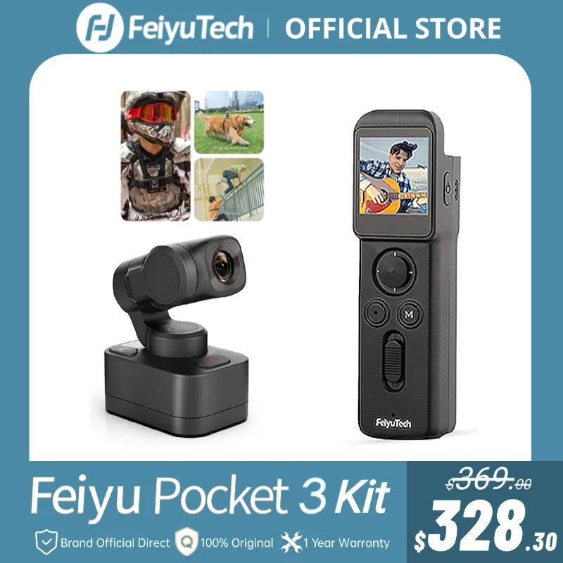 

FeiyuTech-Official Pocket 3 Handheld Wireless Gimbal Camera, 3-Axis, 4K60fps, APP, Wireless Image Transmission, Magnetic Attach