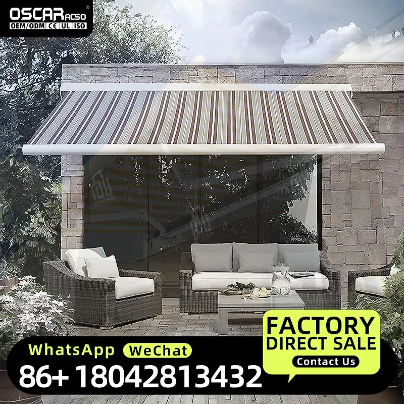 Tailored Electric Patio Aluminum Canopy Waterproof Acrylic Fabric Innovative Smart Backyard Deck Garden European North America R
