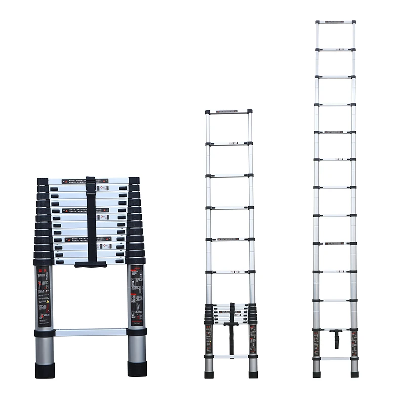 EN131 3.8m Retractable Single Telescopic Ladder Foldable Ladder Aluminum Car Ladder For Sale