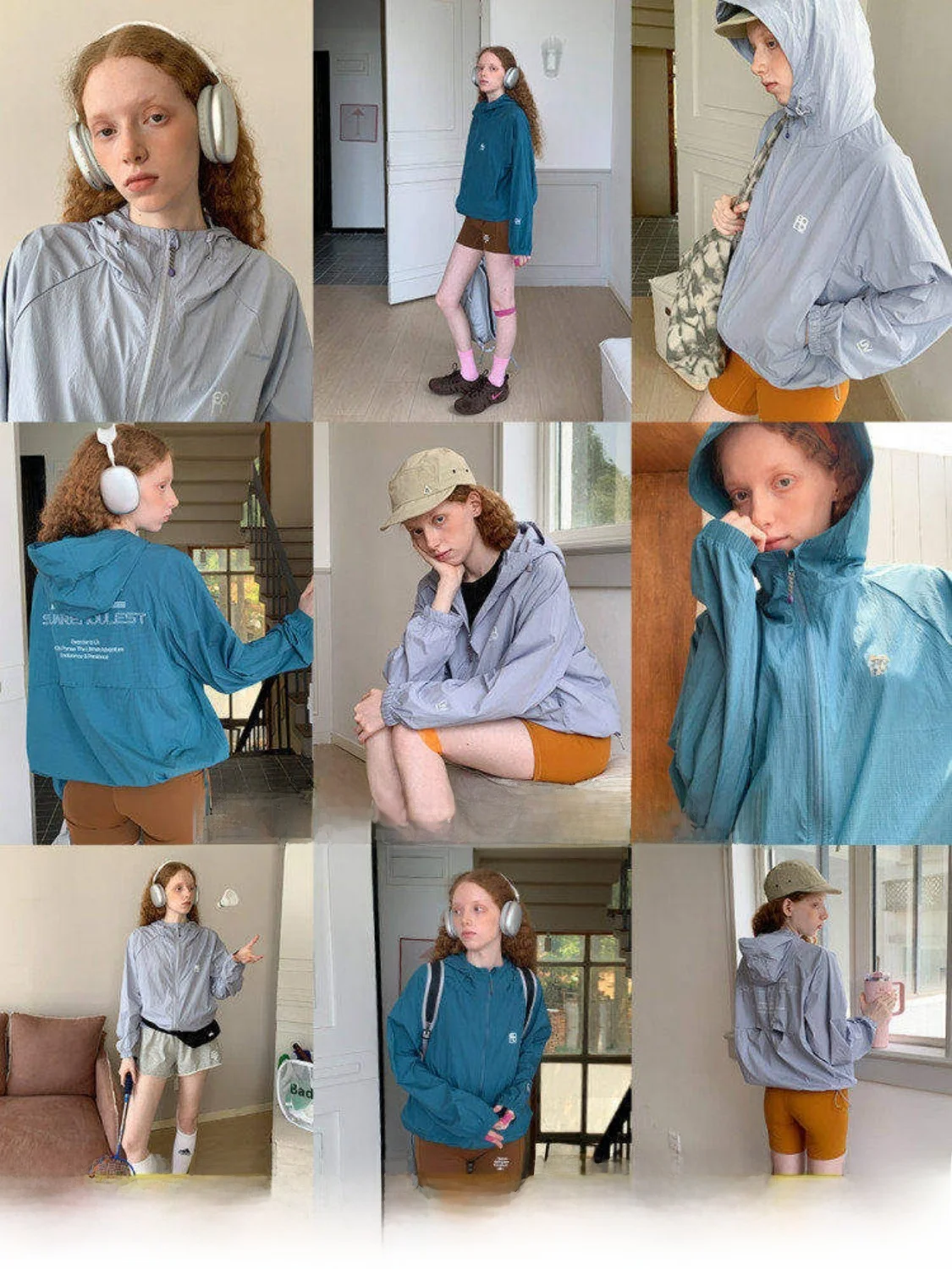 Women's Outdoor Lightweight Breathable Water-Resistant Slimming Loose Fit Sun Protection Jacket Long Sleeve Hooded Casual