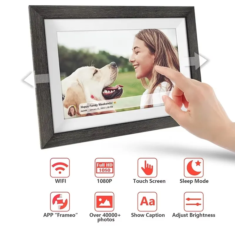 10.1 Inch Digital Photo Frame 32GB Memory 1280x800 IPS HD Touch Screen Playable Video Electronic Smart Digital Picture Frame