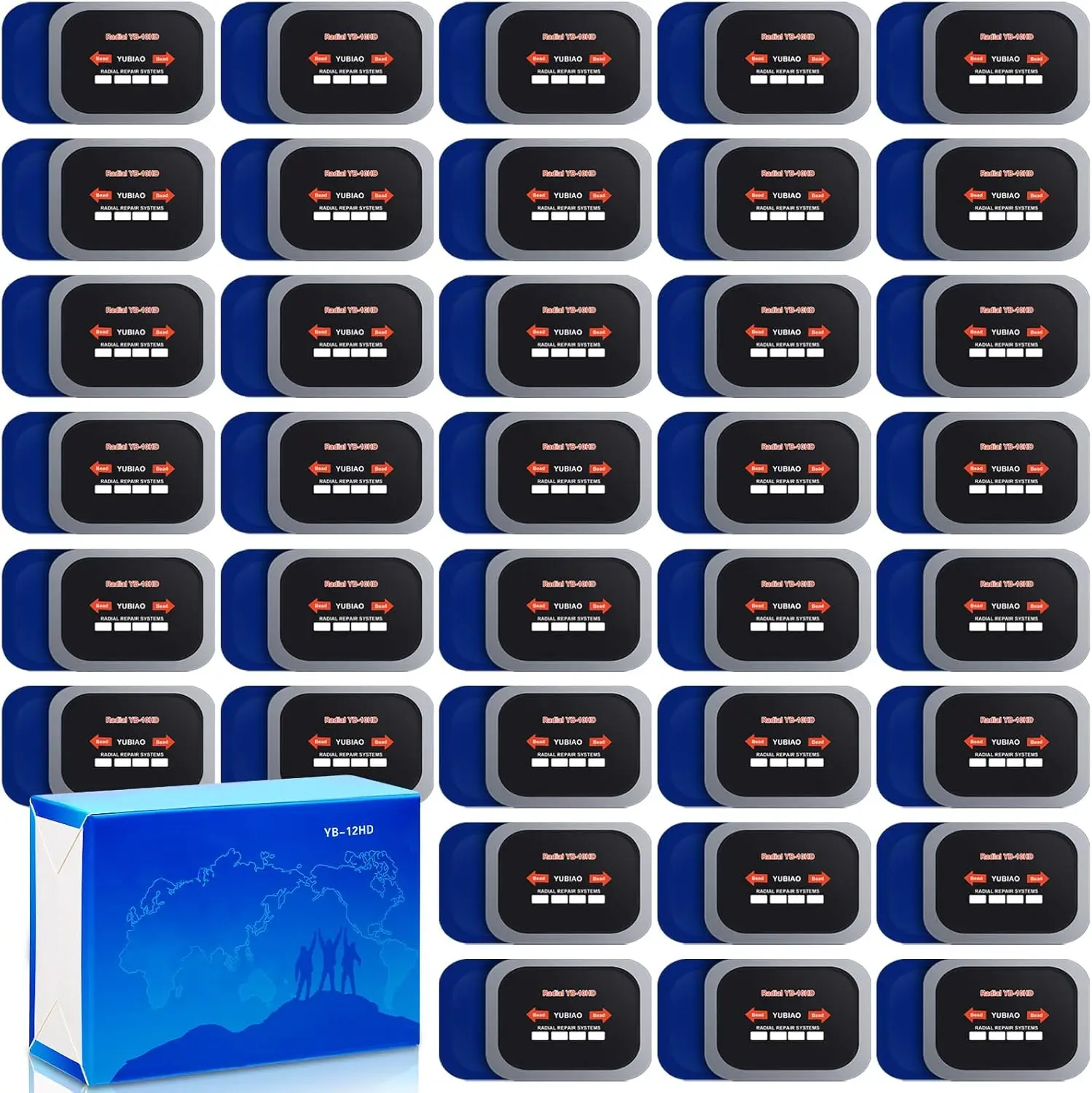 

120 Pcs Heavy Duty Tire Repair Patches Kit for Car Truck Bus Emergency Puncture Fix (2.56x3.15 Inch)