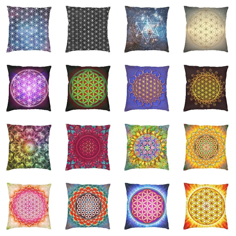 Pillow cover 50x50 Pillow cases decorative Bedroom Living Room Sofa Geometric Mandala Cushion Cover Pillowcase Sacred Geometry