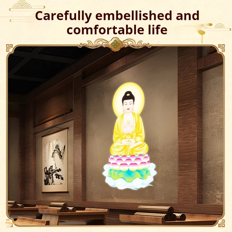 Buddha projection lamp lotus Guanyin customized ground pattern wall background mural atmosphere projection lamp spotlight