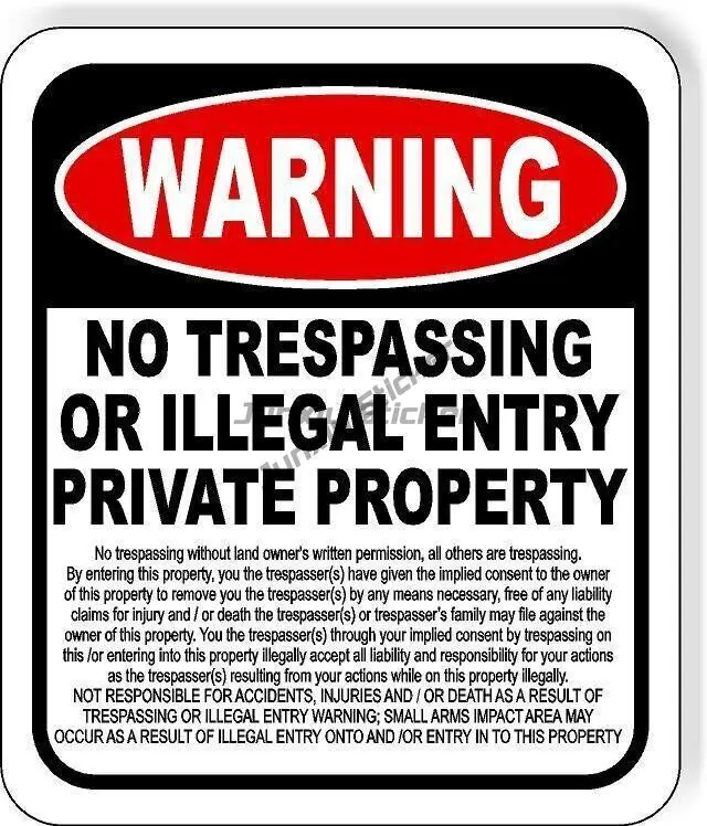 

WARNING NO TRESPASSING WITHOUT WRITTEN PERMISSION sign Reflective sticker