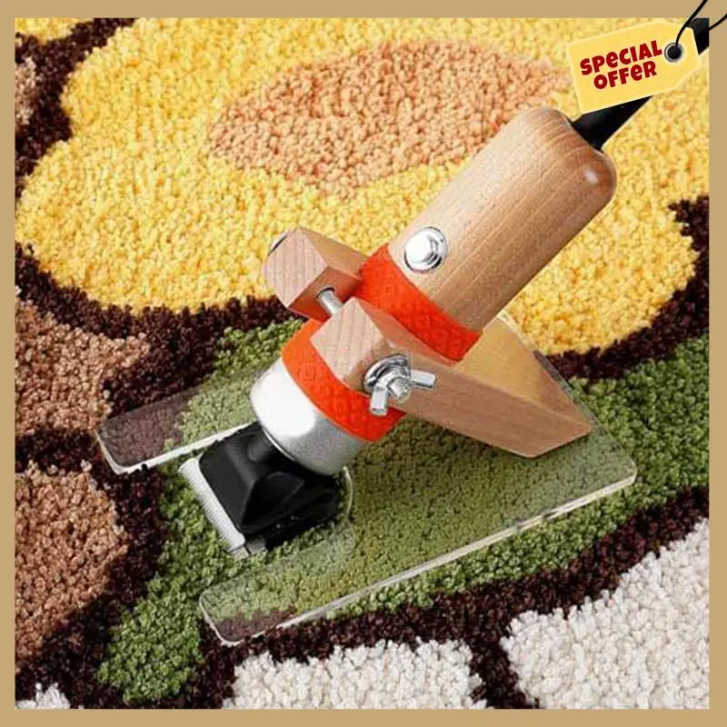 

Carpet Trimmer Electric Speed Adjustable Rug Carver Carpet Trimming Tool 200W With Shearing Guide, UK Plug