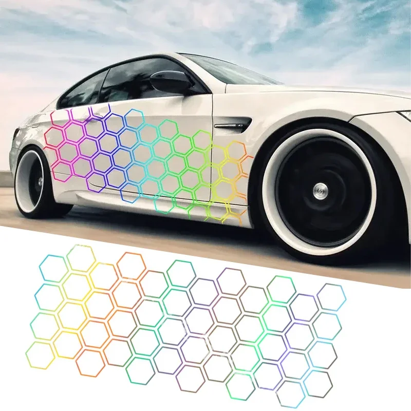 

Universal Car Graphics Honeycomb Open Style Sticker Auto Graphics Honeycomb Decor Tuning Car Side Sticker For BMW Benz Audi