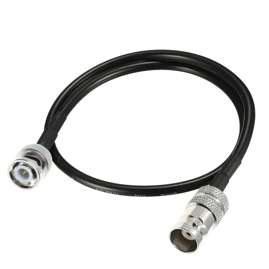 Cable RG58 BNC a BNC macho hembra Q9, conector tipo L, extensión de cobre, Cable Coaxial de latón RF, Cable Coaxial, puente Pigtail