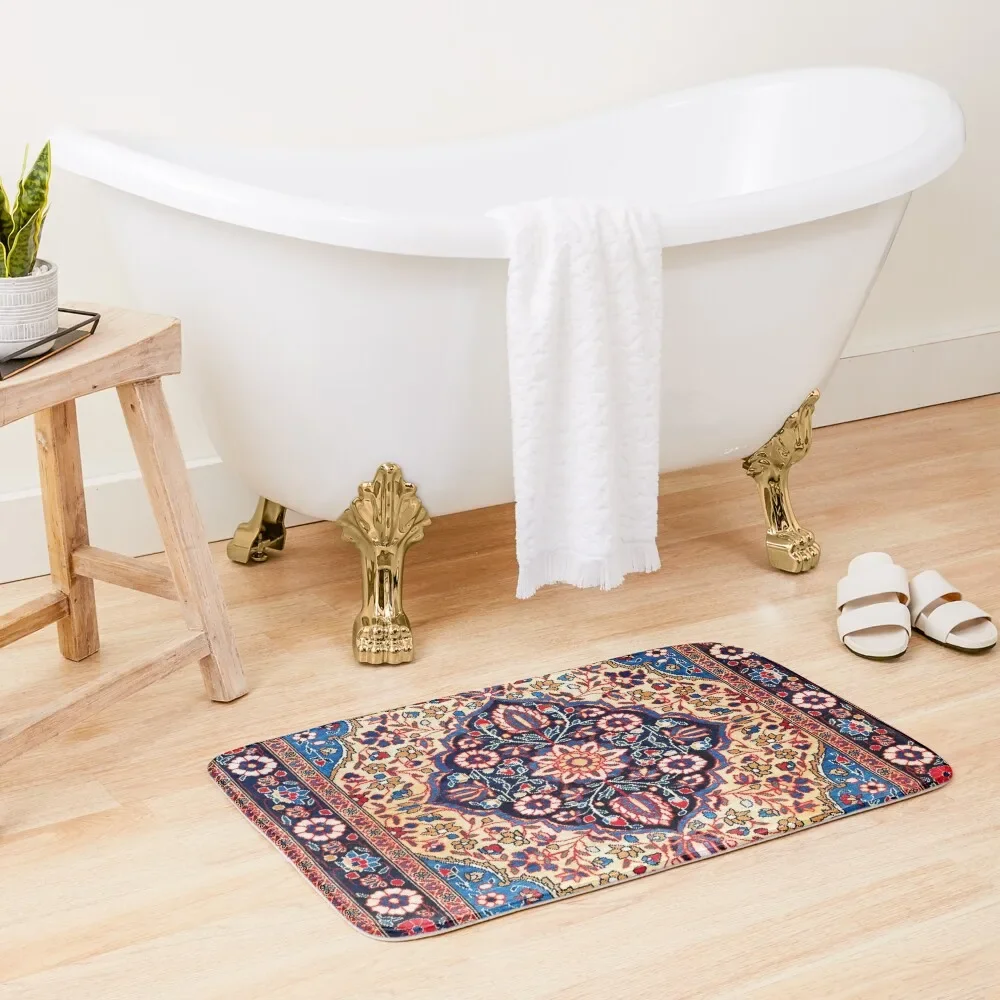 

Kashan Central Persian Rug Print Bath Mat Carpet Carpet Carpet Toilet Accessories Bathroom Hallways Living Room Rugs Mat