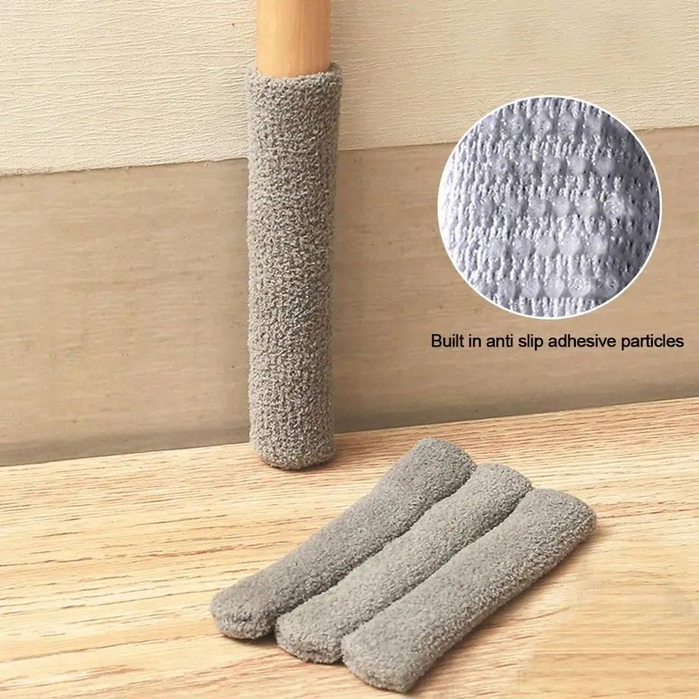 

4Pcs/set Cute Floor Protector Chair Leg Sock Elastic Knitting Table Foot Cover Non-Slip Anti-Noise Protective Case