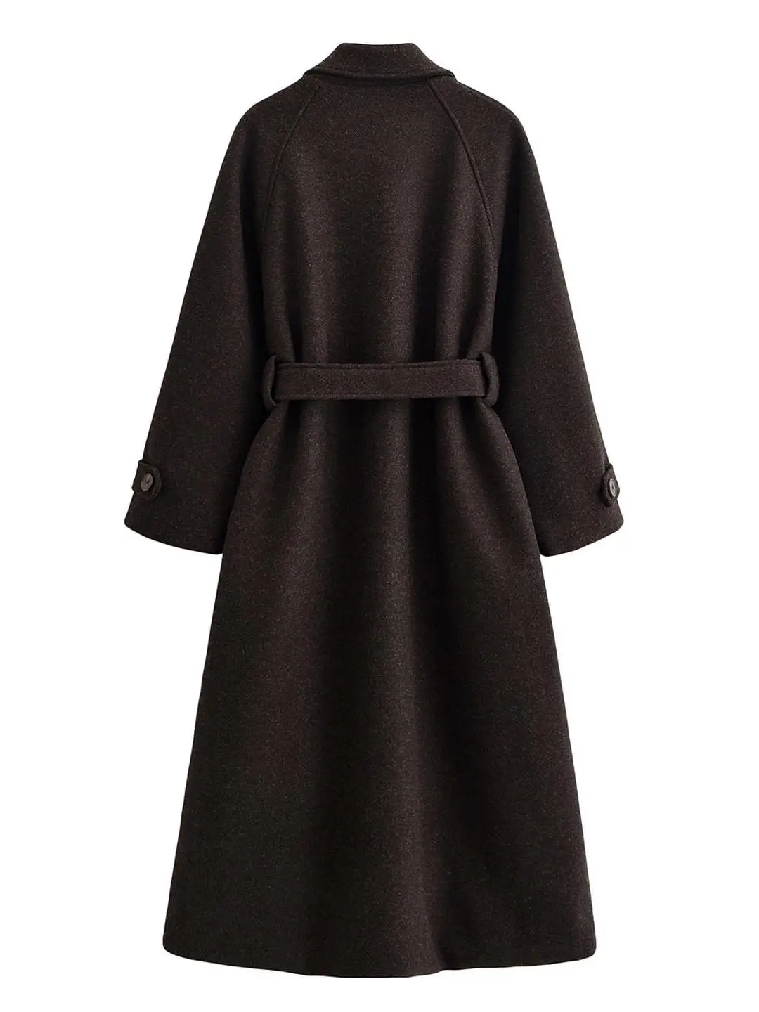 Herfst Winter Lange Sve Jas Briti Sle Design Sense Flip Cover Kraag Belted Bovenkleding Street Sle Slim Fit Katoenmix