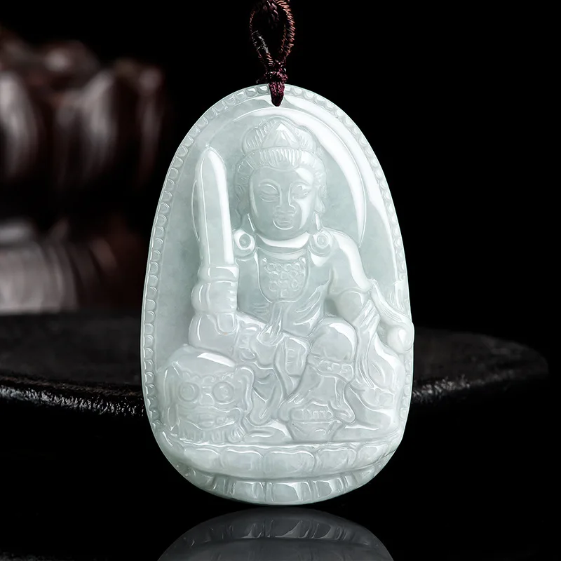 Natural Jade Green Hand-carved Guanyin Pendant For Couples Vintage Women Men Necklace Fashion Accessories Holiday Gifts