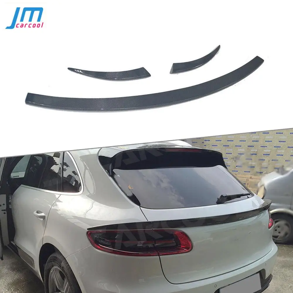 

JMCARCOOL Carbon Fiber Rear Middle Lip for Porsche Macan Spoiler 2014 -2018 FRP Back Trunk Waist Trims FRP Car Styling 3 PCS