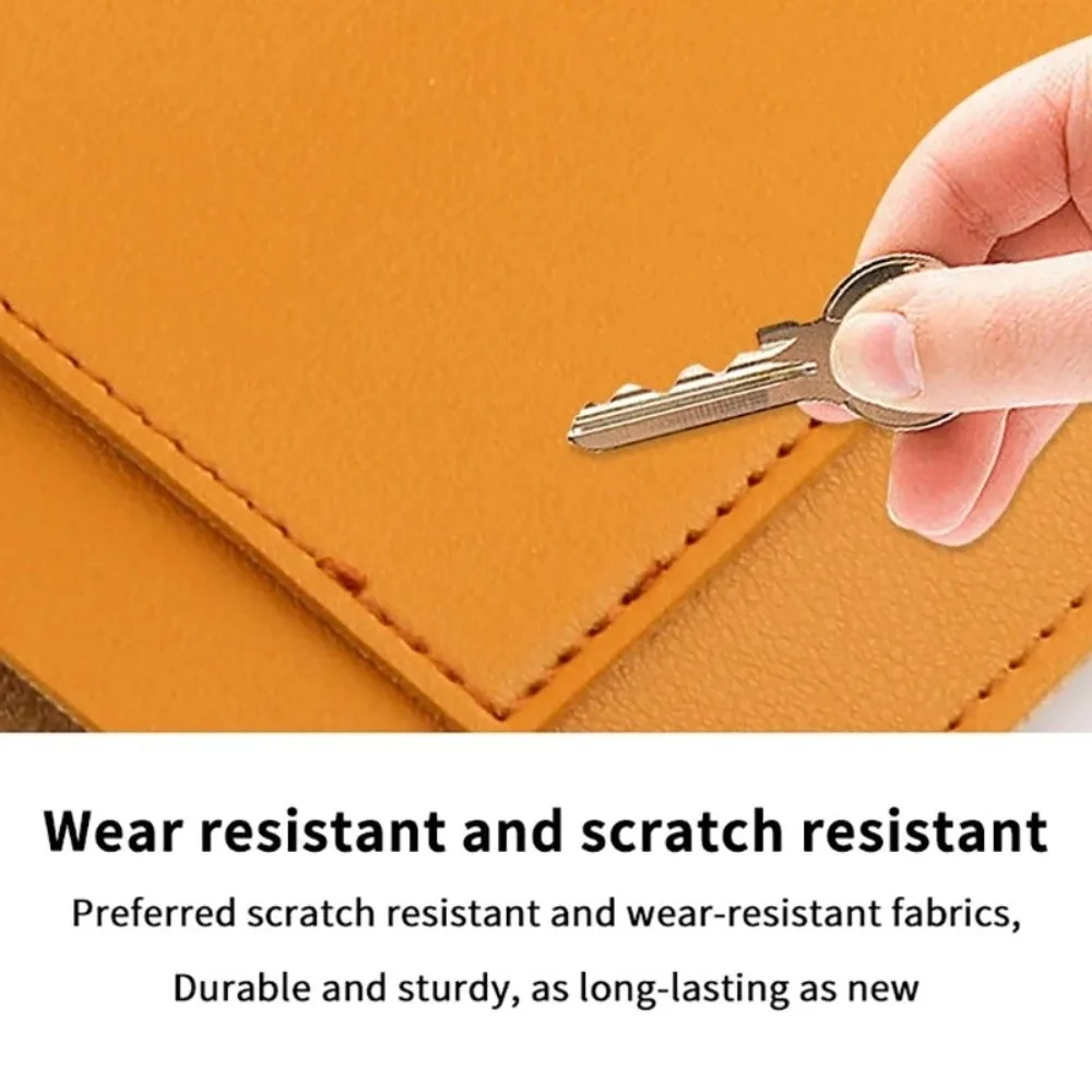 Portable Large Capacity Laptop Bag Rectangle Solid Color Handheld Bag With Storage Pocket PU Briefcase Men's Bag