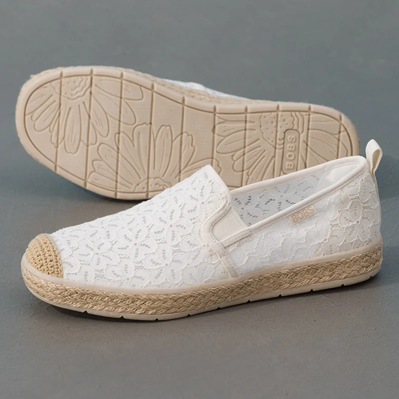 

Skechers Women's Sneakers Slip-On Fisherman Shoes Fashionable Lace Breathable Mom Shoes Casual Shoes 114046-Wht