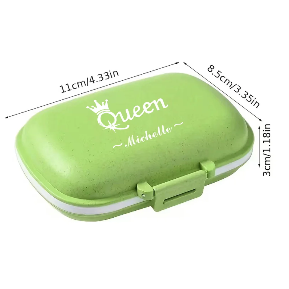 Personalized Customized Name Medicine Tablet Box Portable Travel Pill Box Vitamin Cases Dustproof Drug 8 Grids Storage Boxs