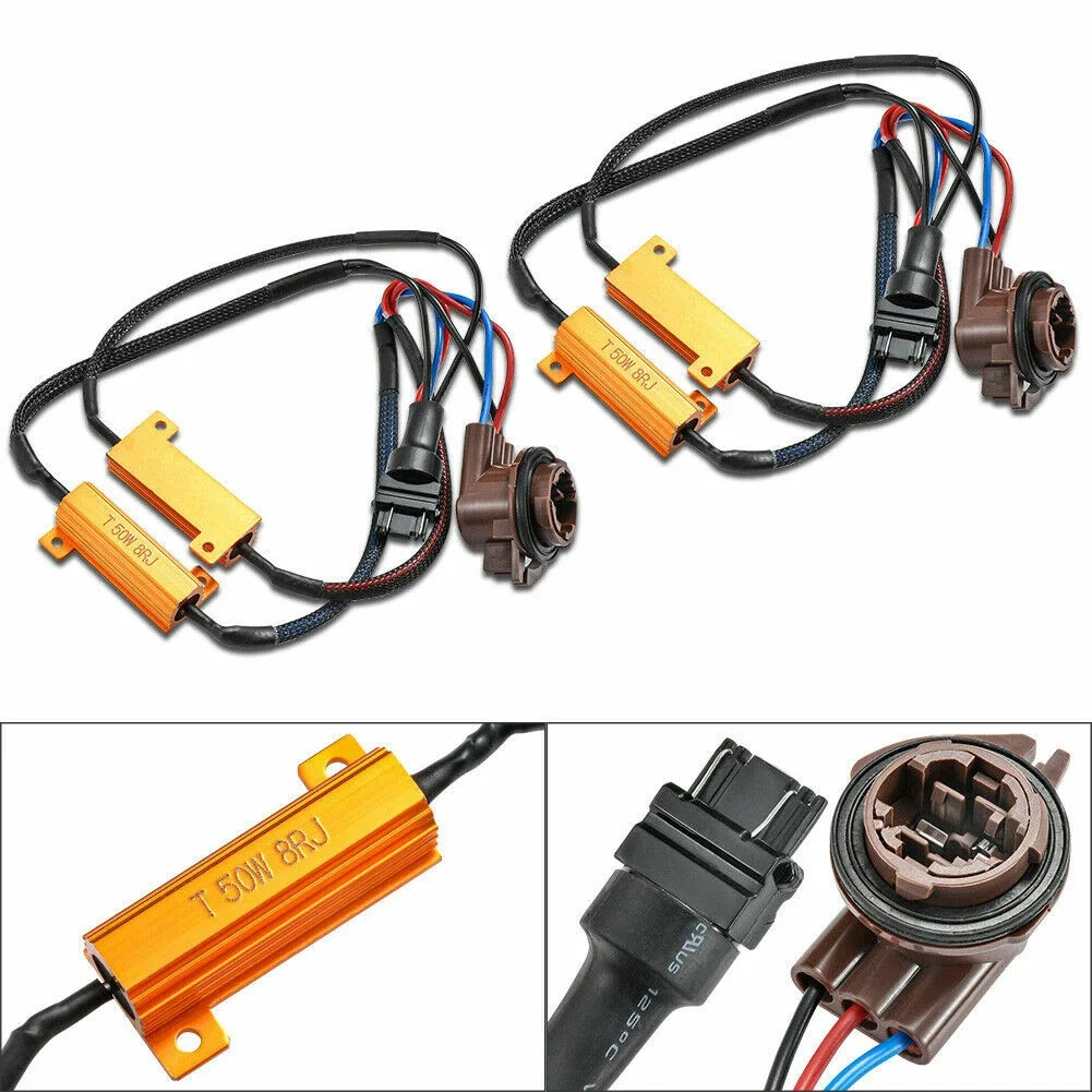 2pcs 3157 4157 Load Resistor Fix Hyper Flash For LED Switchback Turn Signal Light