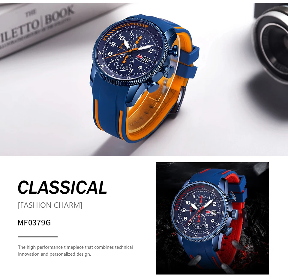 MINI FOCUS Electronic Quartz Mens Watches Auto Date Wristwatch Water Resistant Clock Gift for Men Relogio Masculino 0379G